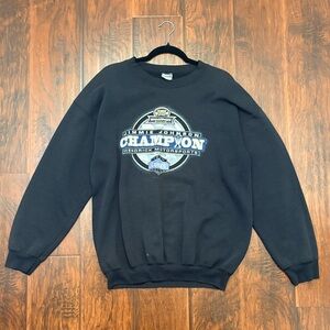 Gildan Black Crewneck Sweatshirt with Champion Motorsports Graphic